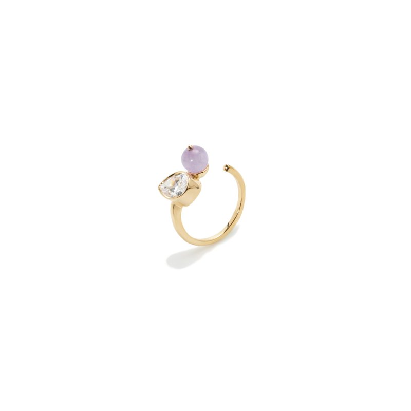 Fleur Kunzite Ring - 戒指 - 純銀 金色