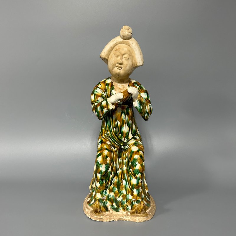 唐三彩女樂俑 - 擺飾/家飾品 - 陶 卡其色