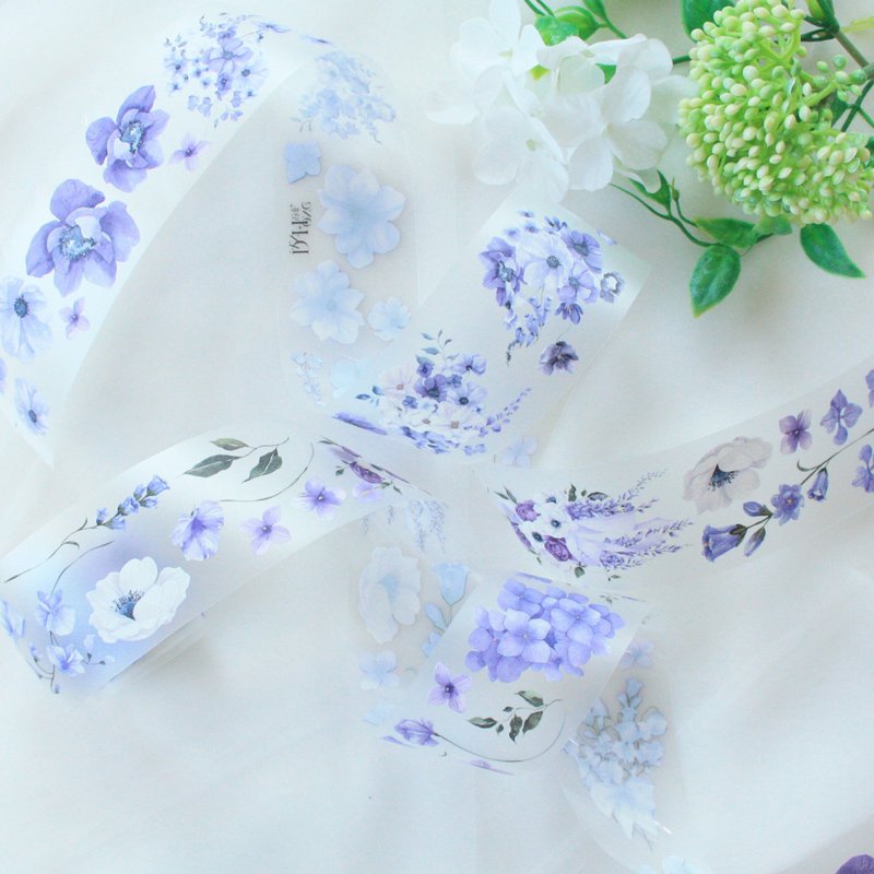 Masking tape_flower_ purple scent - 貼紙 - 塑膠 