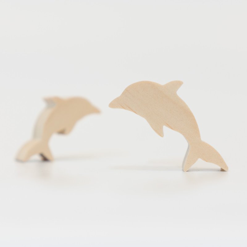 wagaZOO thick-cut shape building blocks marine series - dolphins, seahorses, whales - Items for Display - Wood Khaki
