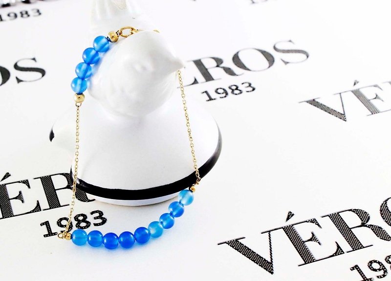 Calm blue agate bracelet - Bracelets - Gemstone Blue