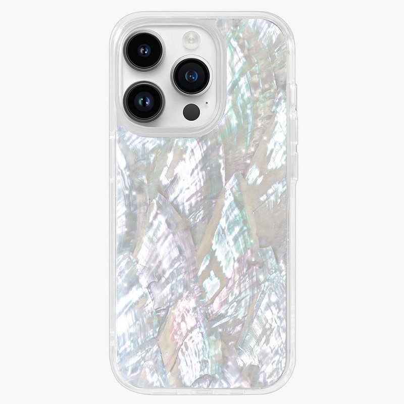 珊瑚海貝殼系列－珍珠美人魚 防摔手機殼 iPhone 14 13 Pro Max - 手機殼/手機套 - 貝殼 透明