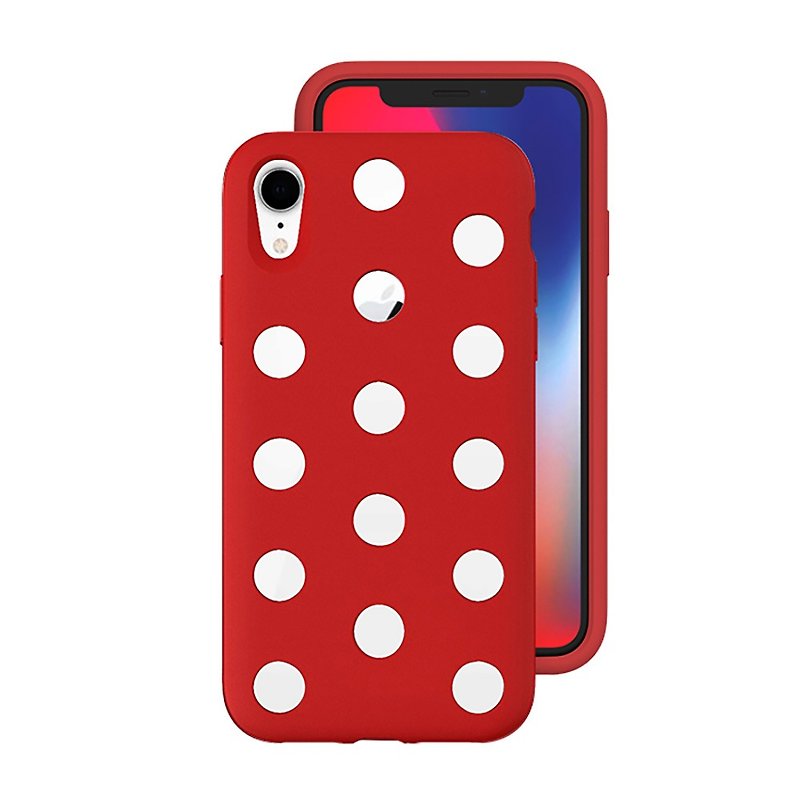 Japan AndMesh-iPhone XR Dot Double Collision Protective Case-Red (4571384959407 - Phone Cases - Other Materials Red