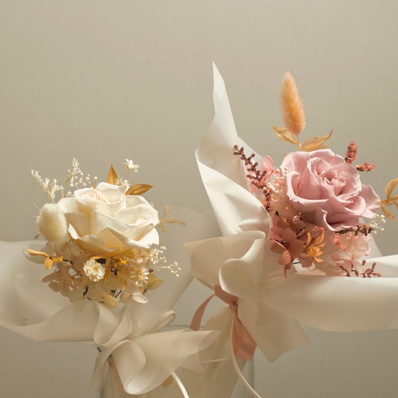 Everyday Blooms: The Language of Flowers Collection - Champagne Rose Bouquet - Dried Flowers & Bouquets - Plants & Flowers White