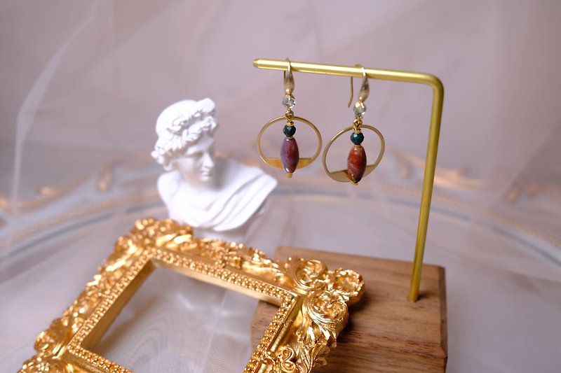 Crescent Bay dangle earrings - ต่างหู - ทองแดงทองเหลือง สีนำ้ตาล