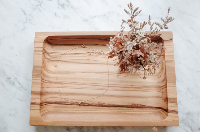 義大利Zen Forest橄欖木實木餐盤置物盤Olive wood plate - 托盤/砧板 - 木頭 卡其色