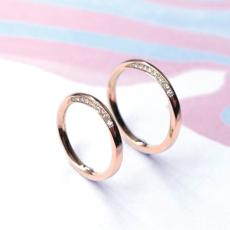 工藝約定對戒：璀璨鑽石迴旋戒 Swing Rings 《對戒》 - 戒指 - 其他金屬 