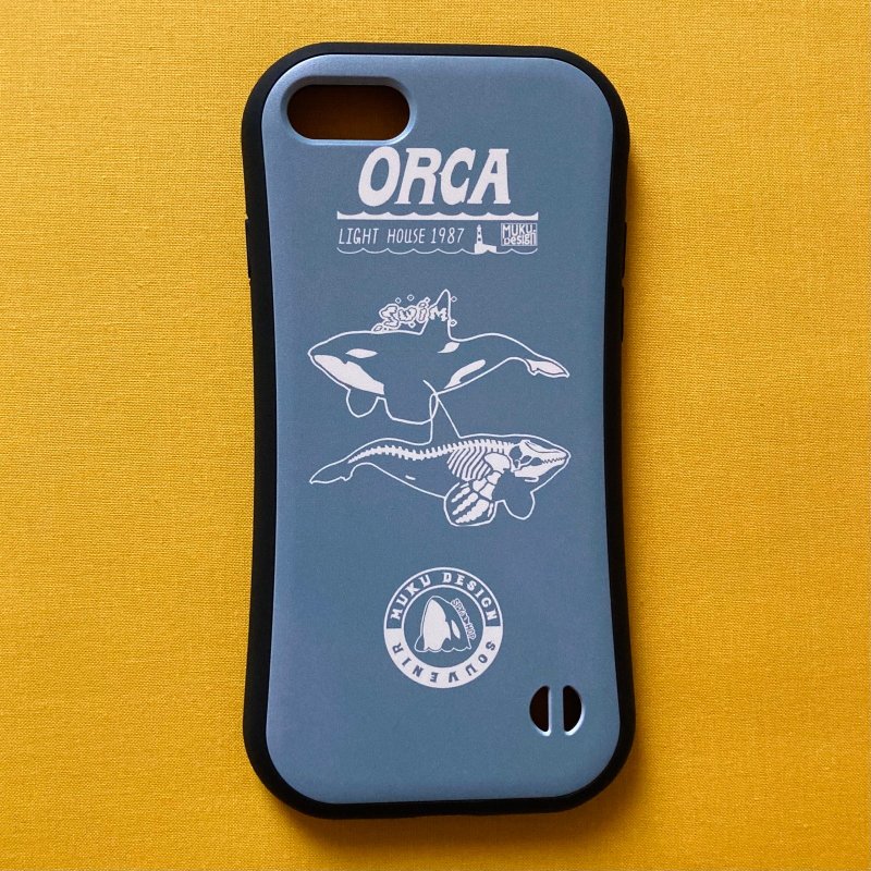 Orca [Compatible with iPhone 15] Orca Lighthouse Saddle Patch Grey Grip Case for iPhone [Available for all models] - Phone Cases - Plastic Gray