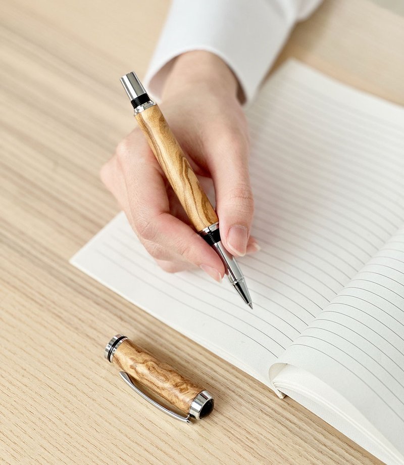 Olive wood ballpoint pen-The Thinker - Rollerball Pens - Wood Brown