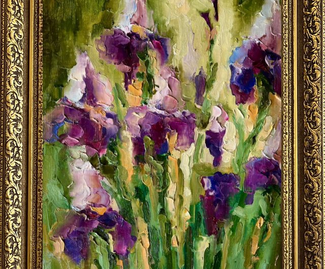 絵画 アイリス パープル 金箔画 SALE‼️