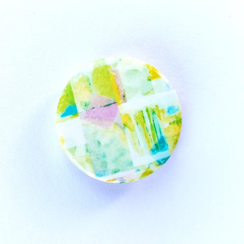 badge brooch pins / Summer cocktail - Brooches - Plastic Green