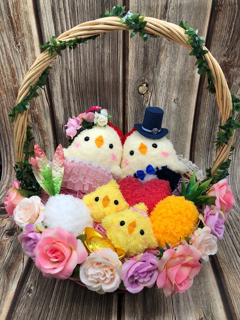 Cute wool woven belt road chicken doll wedding engagement wedding small things wedding supplies - Items for Display - Polyester Pink