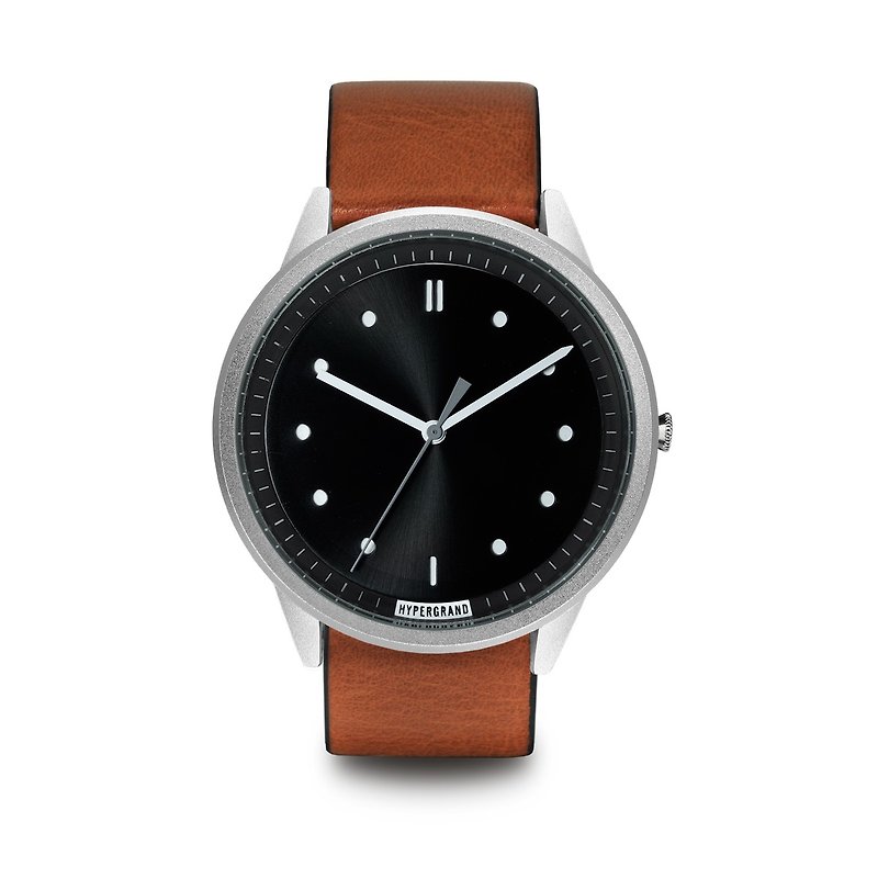 HYPERGRAND - 02 Basic Series - Silver Black Dial Honey Leather Watch - Men's & Unisex Watches - Other Materials Multicolor