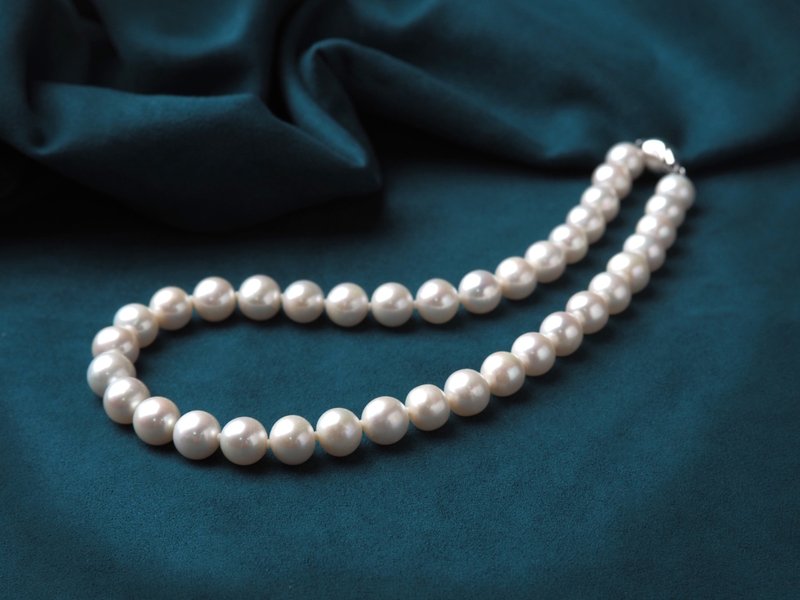 Undersea Wenyue | 10-10.5mm natural freshwater pearl necklace/pearl set chain - สร้อยคอ - ไข่มุก ขาว