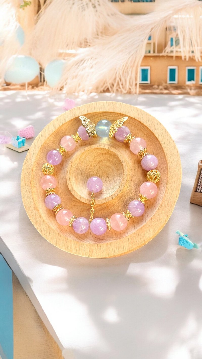 [Xinghai Jingwu] Popular Stone Lavender Amethyst Pink Crystal Aquamarine Crystal Bracelet - Bracelets - Crystal Multicolor