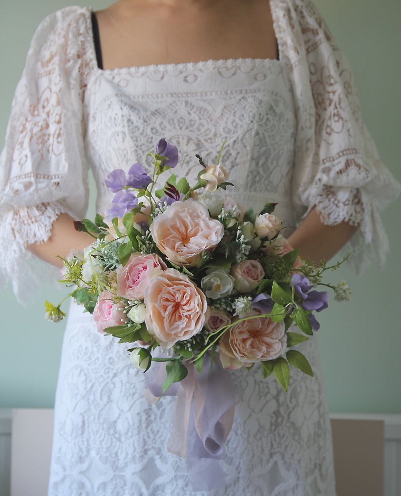 Bridal bouquet  ,Artificial Bouquet ,silk flower bouquet , Wedding ,Peony - ช่อดอกไม้แห้ง - พืช/ดอกไม้ ขาว