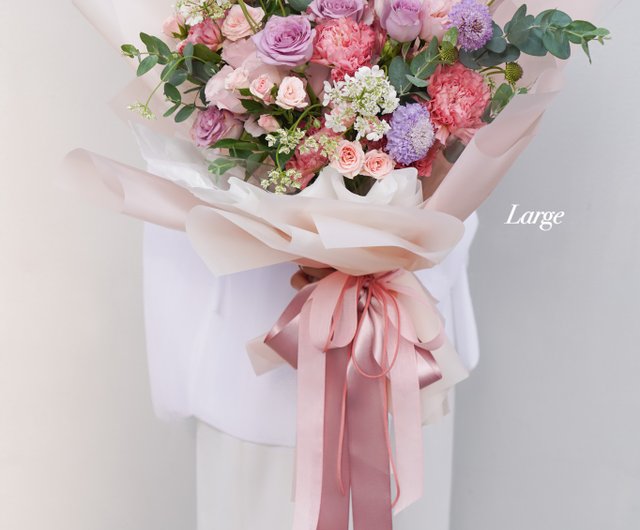 Single flower without withered big rose gradient pink Korean style bouquet  - Shop Atelier Paloya Dried Flowers & Bouquets - Pinkoi