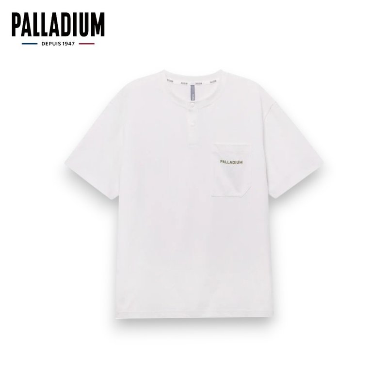 PALLADIUM 亨利領口袋T恤 男女款 棉花糖白 1011533 - 女 T 恤 - 其他人造纖維 白色
