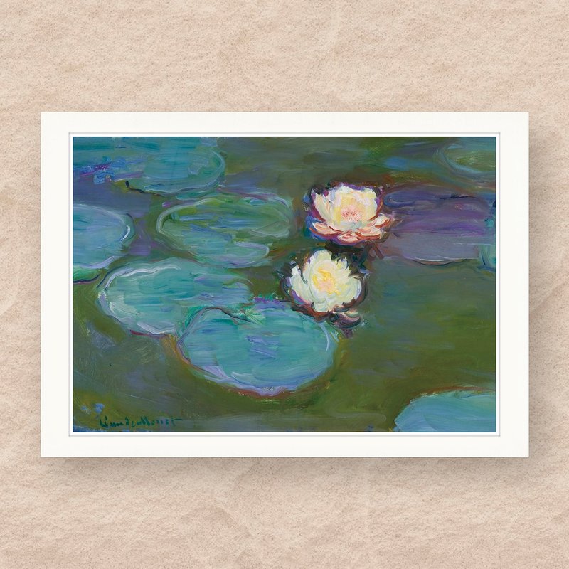 【 藝術畫卡 】莫內・睡蓮 | B4畫卡 - 海報/掛畫/掛布 - 紙 藍色