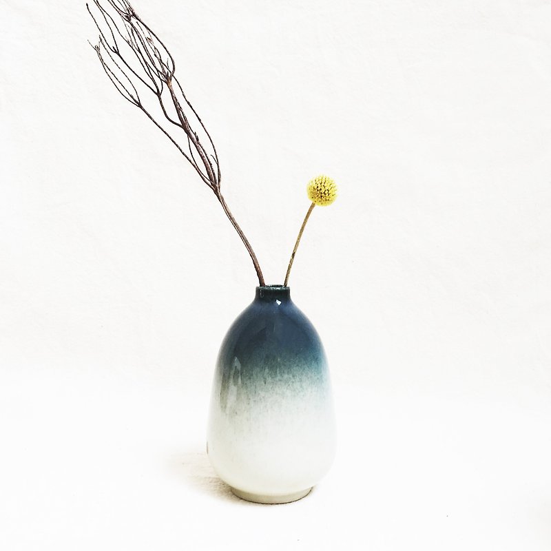 星空釉色花器－Alabastron（灰蓝色） - 植栽/盆栽 - 瓷 藍色