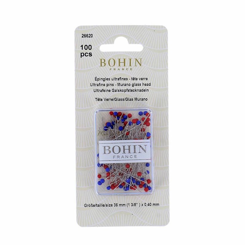 Bohin Glass Head Pins - 0.40mm Ultra Fines - งานเซรามิก/แก้ว - แก้ว สีเงิน