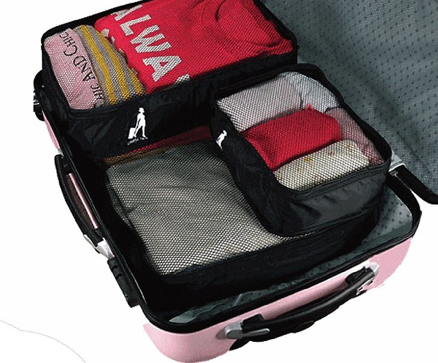 Suitcase clothing storage bag - medium building block stacking