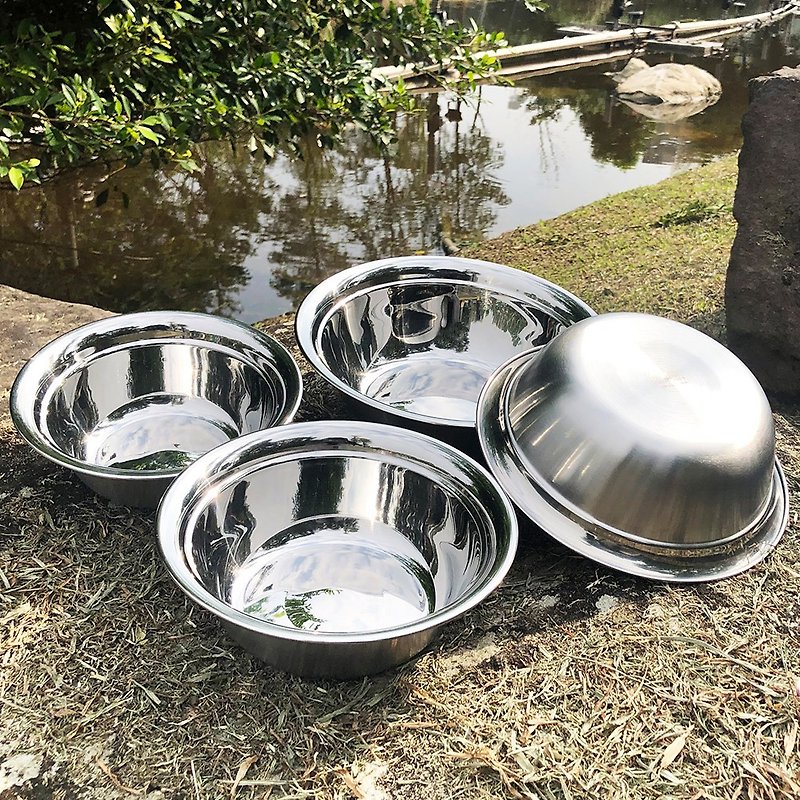 Deepen the large-capacity food grade 304 Stainless Steel bowl group exchange gift - Camping Gear & Picnic Sets - Stainless Steel Silver