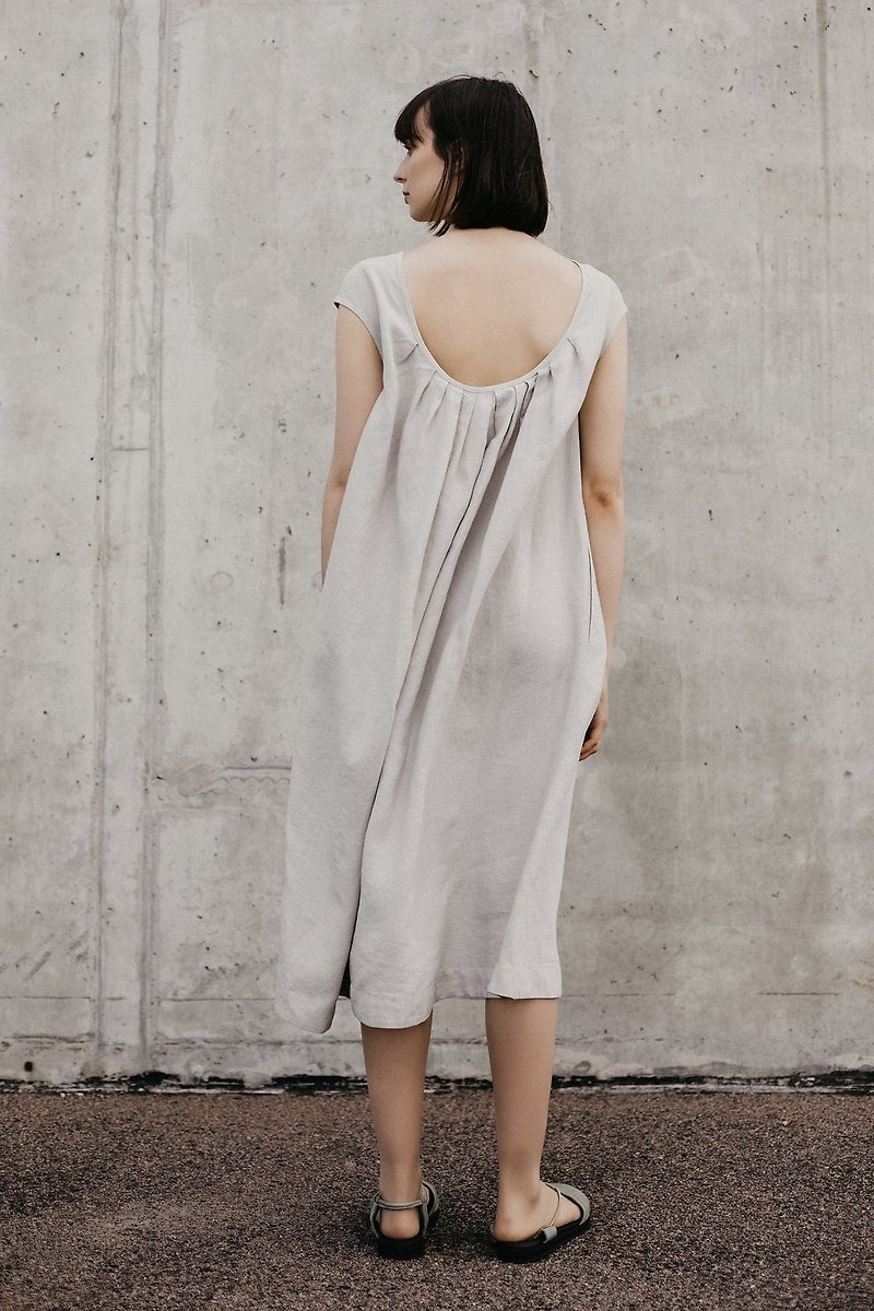 Linen Dress Motumo – 18S9 - 洋裝/連身裙 - 亞麻 