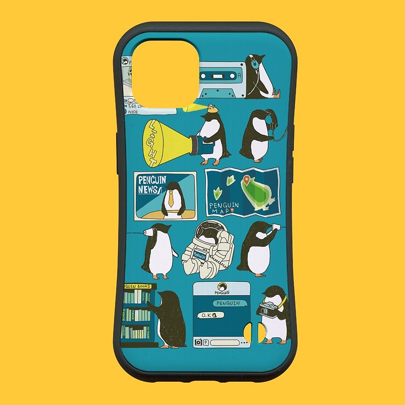 Penguin [Compatible with iPhone 14 and iPhone 15] Penguin Smartphone Blue Grip Case for iPhone [Available for all models] - เคส/ซองมือถือ - พลาสติก สีน้ำเงิน