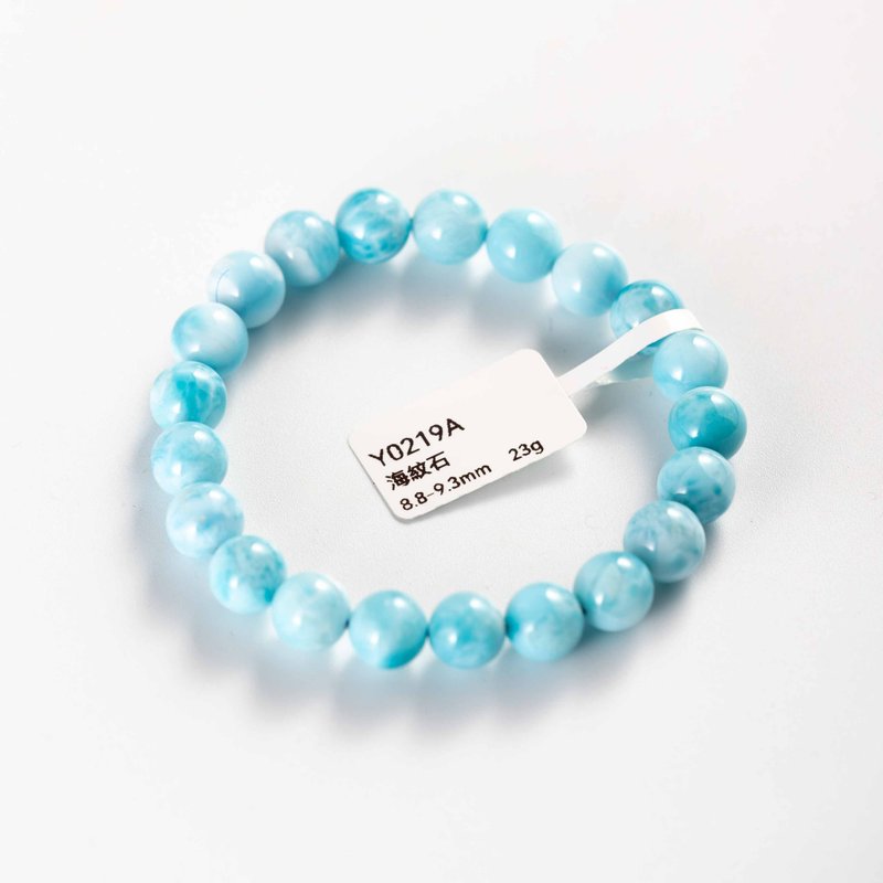 拉利瑪石海紋石手鍊 | 一物一圖 | 天然水晶手鏈 - 手鍊/手鐲 - 半寶石 藍色