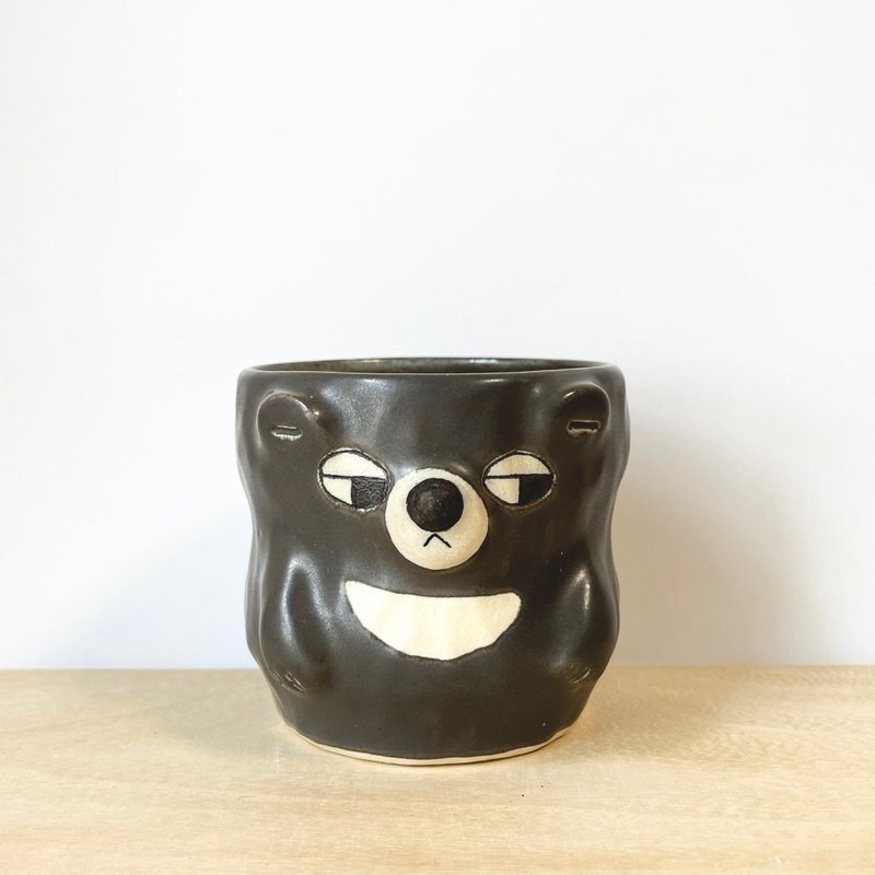 Black bear cup - แก้ว - ดินเผา สีดำ