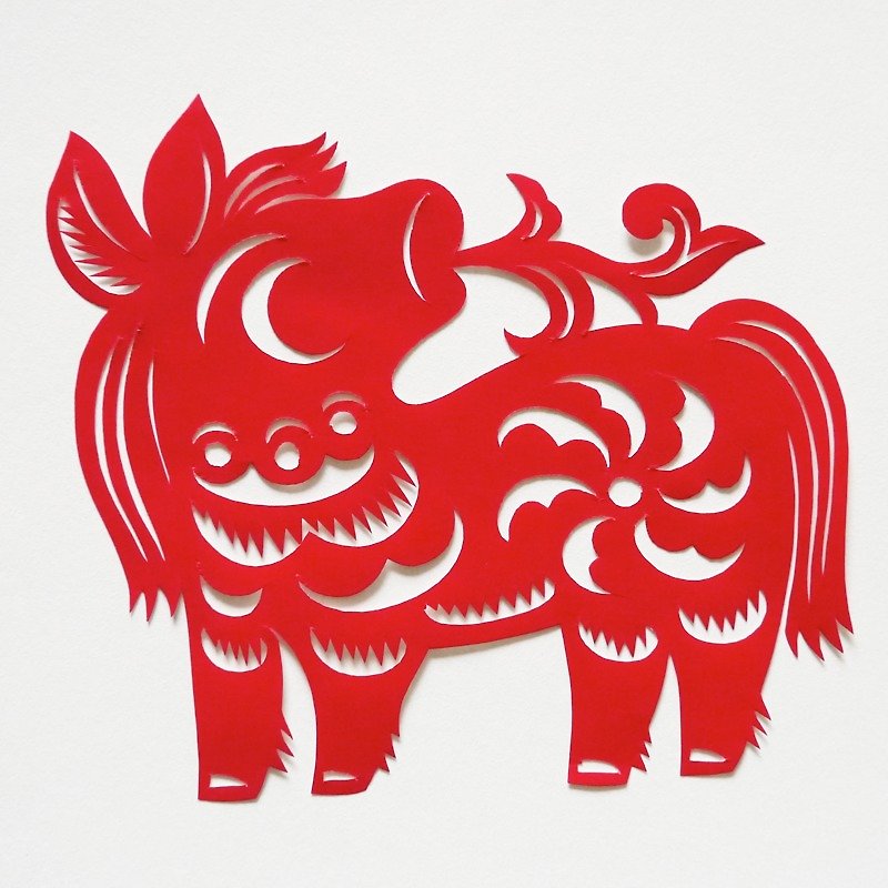 Kirigami Etouma Twelve Chinese Zodiac - โปสเตอร์ - กระดาษ สีแดง