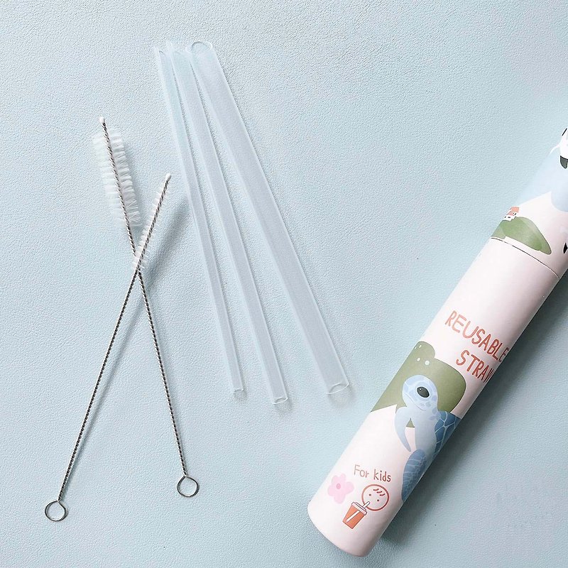 [Meggie Straw] Children's Special Straw Set (Upgraded Version) - Reusable Straws - Other Materials Transparent