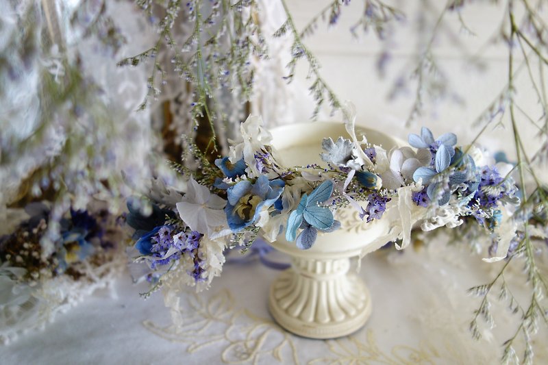 Exclusive Order - Pink Hydrangea Wreath & Blue Purple Wreath - เครื่องประดับผม - พืช/ดอกไม้ สึชมพู