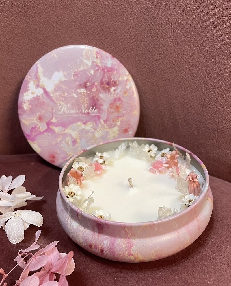 90g Dried Flowers Scented Candle | Optional Scents | Gifts Christmas Gift Exchange Gift - Fragrances - Wax Pink
