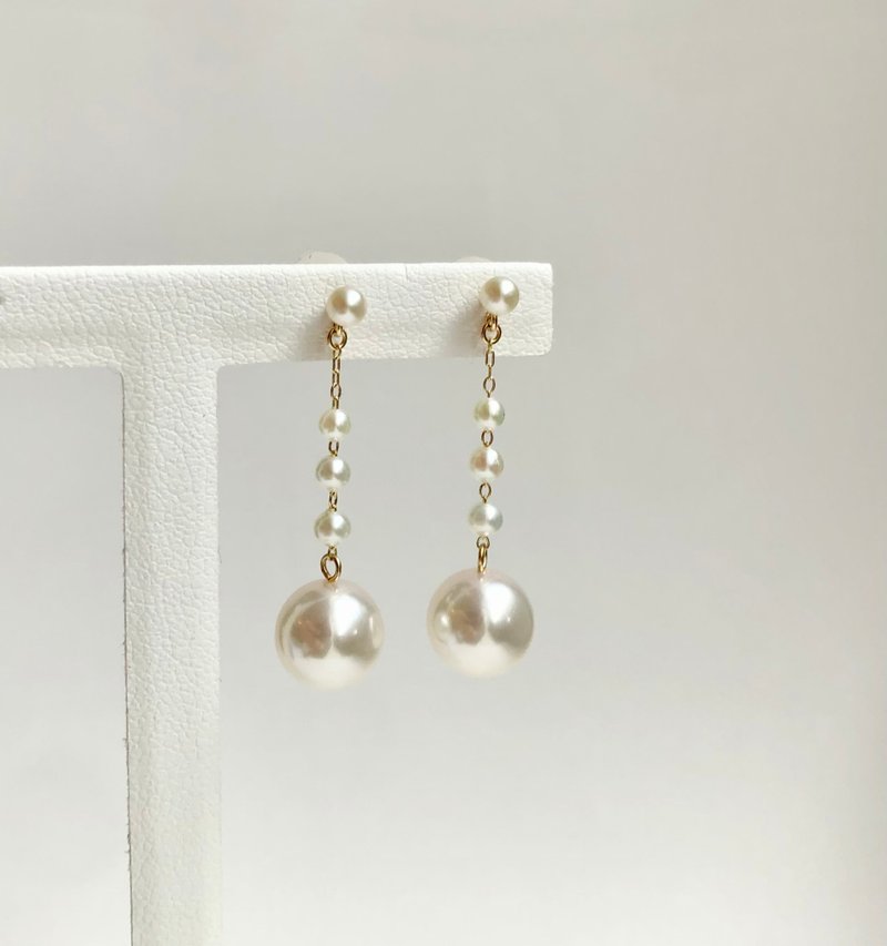 Akoya pearl earring【Ltd.price】sea pearl - Earrings & Clip-ons - Pearl White