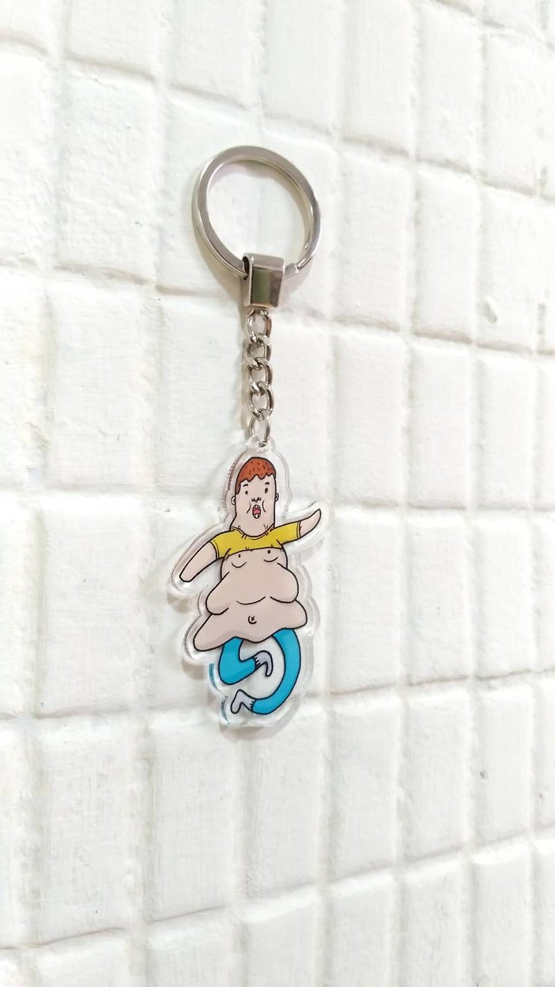 [Fatty key ring] Transparent acrylic key ring, lovers ring, chubby boy/MKAC - Keychains - Acrylic Multicolor