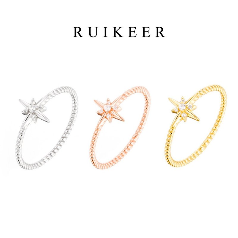 S925 Sterling Silver Morning Star Ring - แหวนทั่วไป - เงินแท้ สีเงิน