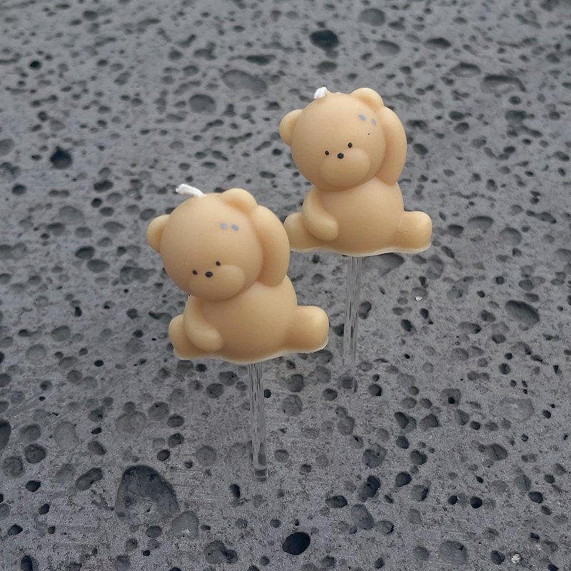 Pilates bear cake candle (2 pieces) - Candles & Candle Holders - Wax Khaki