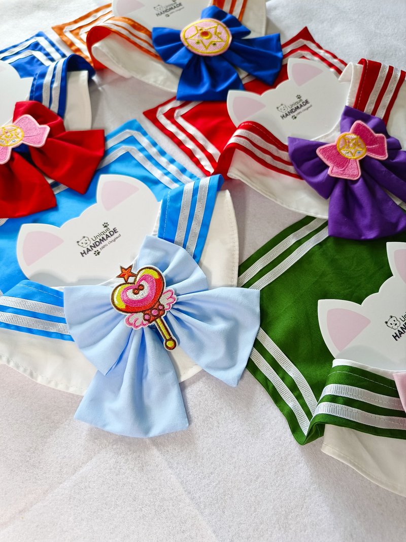 美少女戰士造型 sailor moon 寵物圍巾/頸飾 貓狗犬 - 寵物衣服 - 棉．麻 藍色