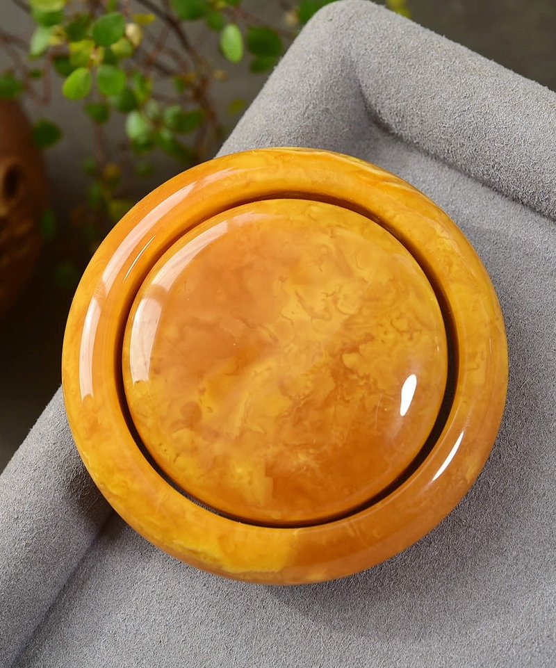 收藏級一套精美蜜糖紅手鐲平安牌吊墜  天然俄料蜜蠟 可以不可求 - 項鍊 - 寶石 