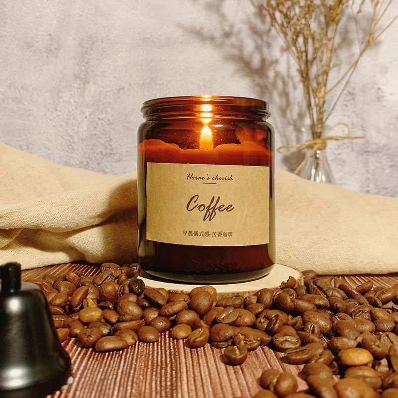Natural Handmade Scented Candle Morning Ritual - Bitter Coffee - Candles & Candle Holders - Wax 