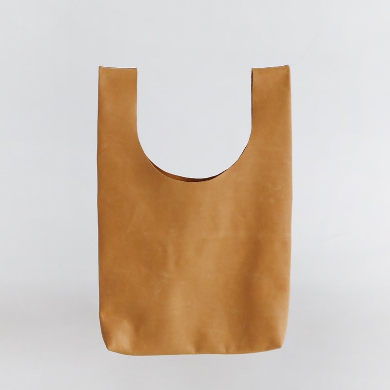JOYDIVISION brown suede leather three-dimensional cut vest handbag shopping bag - Messenger Bags & Sling Bags - Genuine Leather 