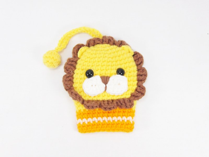 正經獅 獅子 鑰匙包 鑰匙圈 收納包(小) - 鑰匙圈/鎖匙扣 - 聚酯纖維 黃色
