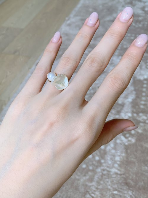 天然バロックパールリング ナチュラルバロックパールリング - ショップ iceofjadeite