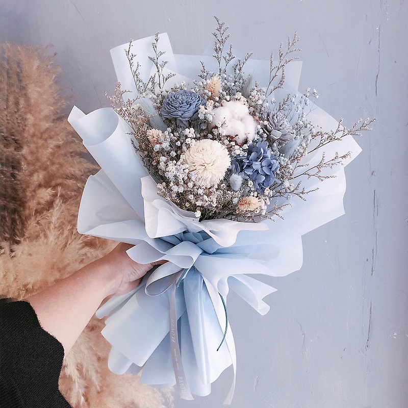 Light blue dry bouquet - ช่อดอกไม้แห้ง - พืช/ดอกไม้ 