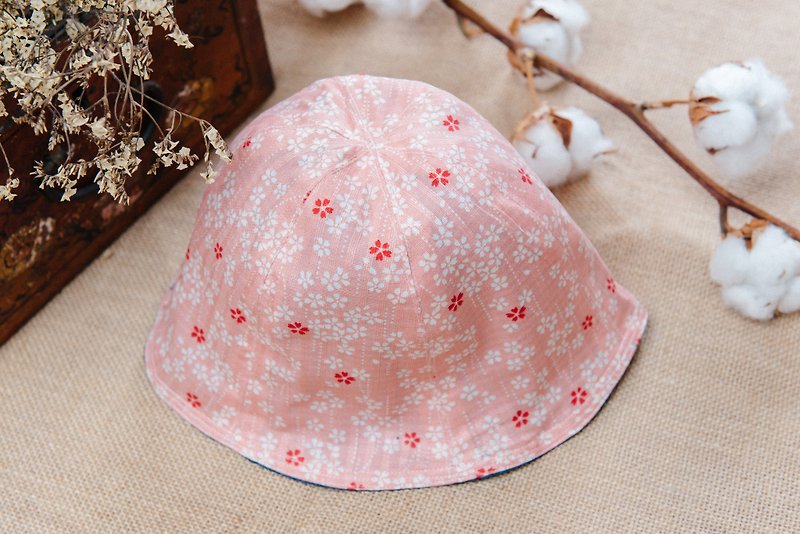 Taiwanese Reversible Handmade bucket hat  - Baby Hats & Headbands - Cotton & Hemp Pink