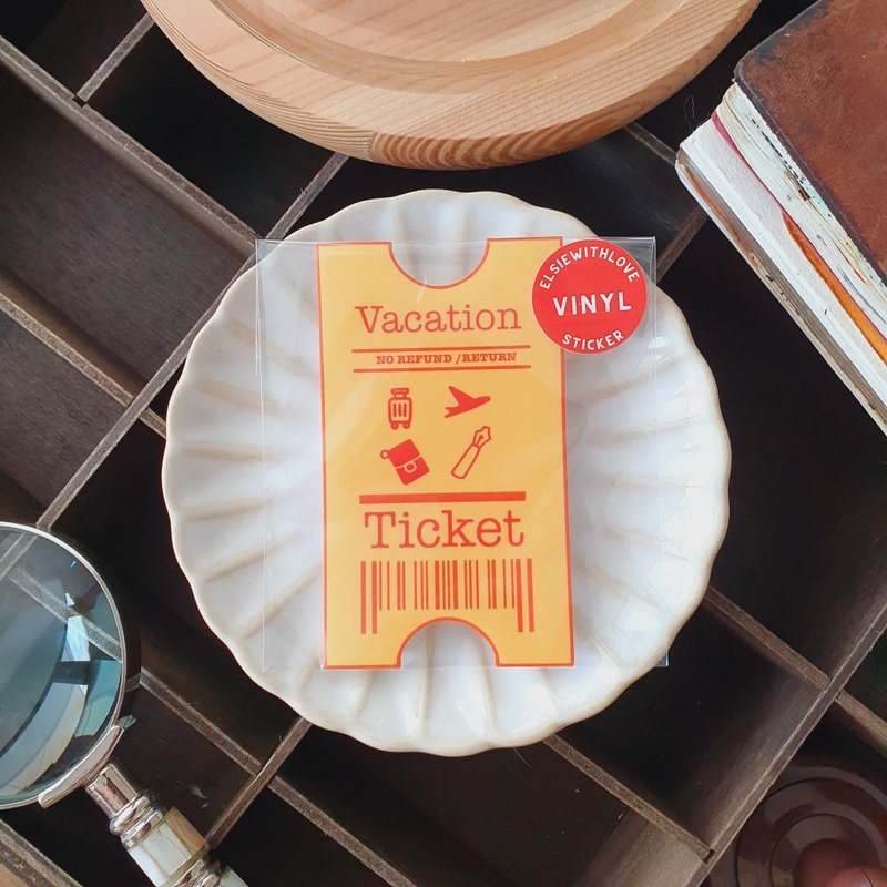 Vacation Ticket Vinyl Sticker - 貼紙 - 其他材質 多色