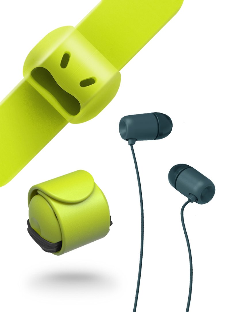 Snappy WOW-earphone butler(Green) - ที่เก็บสายไฟ/สายหูฟัง - ซิลิคอน สีเขียว