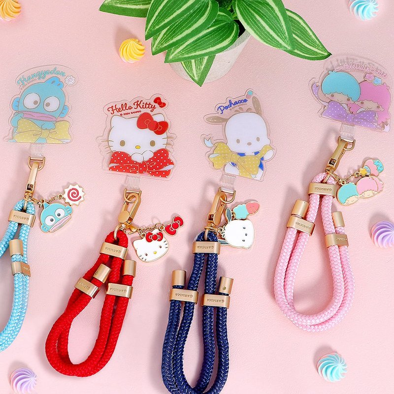 GARMMA Sanrio family metal pendant mobile phone anti-lost lanyard - Phone Accessories - Cotton & Hemp 